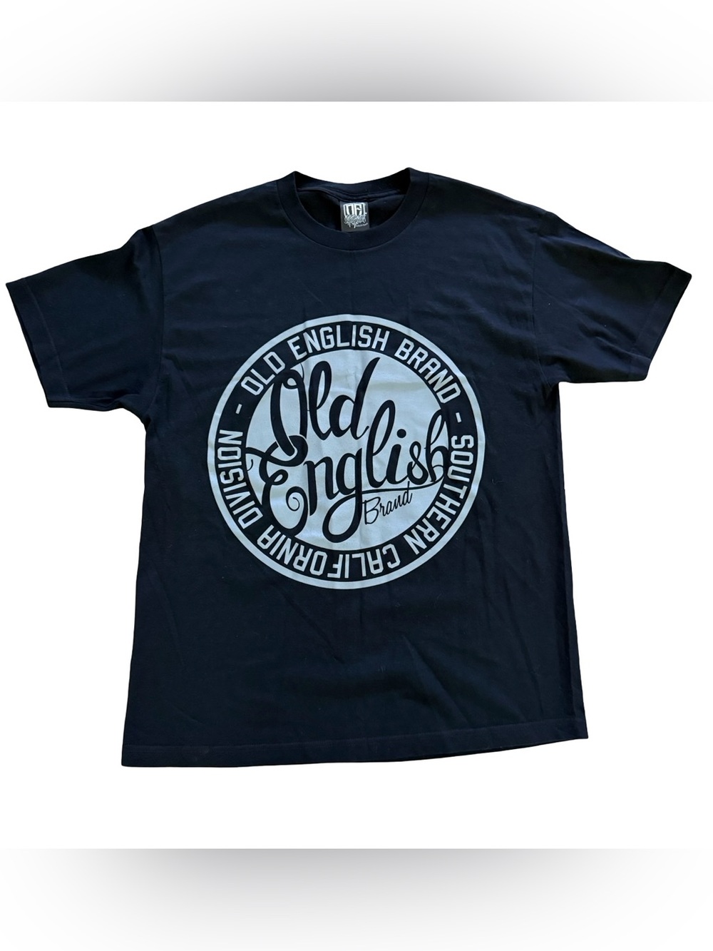 Old English Brand Graphic T Shirt Mens Large Black Southern California Logo Tee